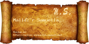 Mallár Samuella névjegykártya